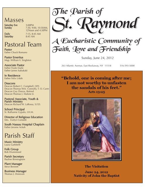 parish bulletin board - St. Raymond - East Rockaway NY