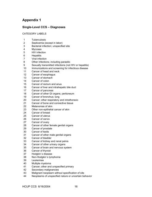 HCUP Methods Series - Agency for Healthcare Research and Quality