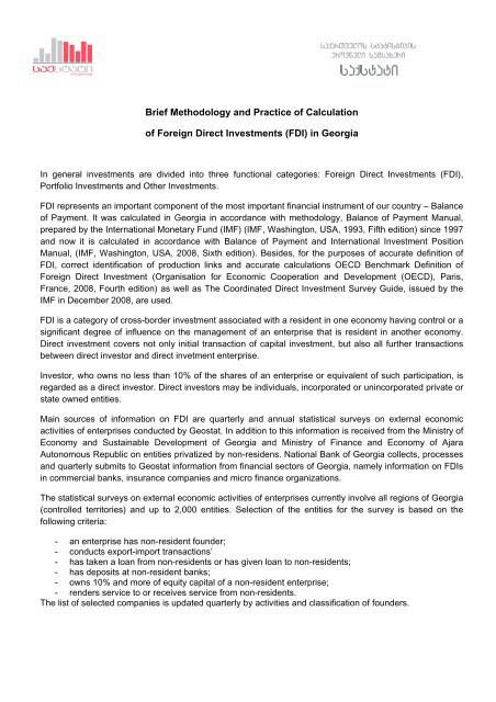 FDI short methodology ENG.pdf - GeoStat.Ge