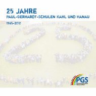 Festschrift 25 Jahre PGS - Paul-Gerhardt-Schule Kahl