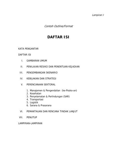 daftar isi - BNPB