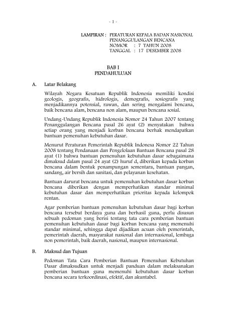 daftar isi - BNPB