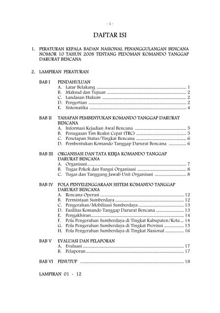 daftar isi - BNPB