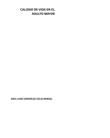 calidad de vida en el adulto mayor - Instituto Nacional de GeriatrÃ­a
