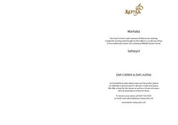 Lounge and Bar Menu (PDF) - Kenza