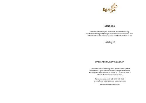 Lounge and Bar Menu (PDF) - Kenza