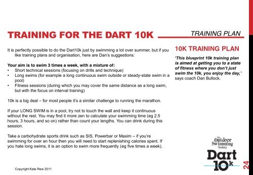 Dart 10k - training manual - The Outdoor Swimming Society