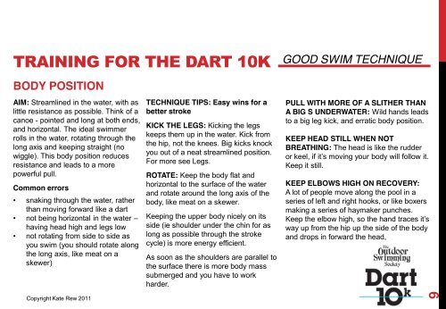 Dart 10k - training manual - The Outdoor Swimming Society