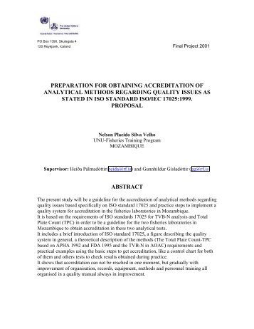 preparation for obtaining accreditation of analytical methods