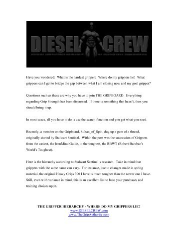 Where do my grippers lie - Diesel Crew