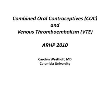Combined Oral Contraceptives (COC) and Venous ...