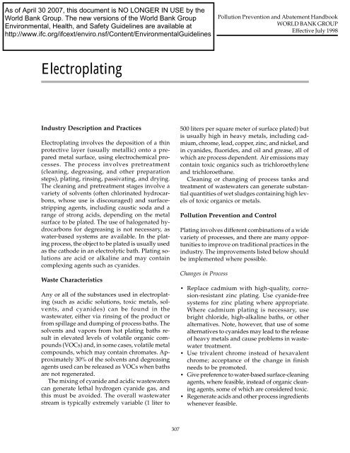 Electroplating IFC
