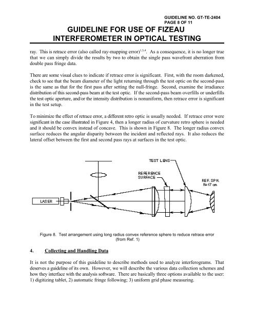 guideline for use of fizeau interferometer in optical testing - NASA