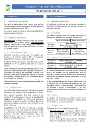 RÈGLEMENT DES SERVICES PÉRISCOLAIRES - Mairie Viry