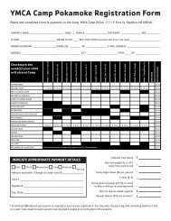 YMCA Camp Pokamoke Registration Form