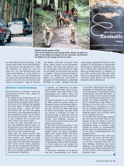 Mit dem Hund zu Gast in der Natur - Schweizer Hunde Magazin