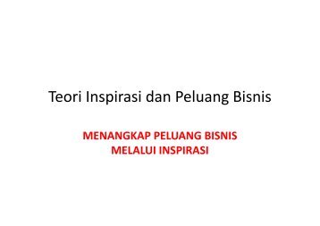 Teori Inspirasi dan Peluang Bisnis