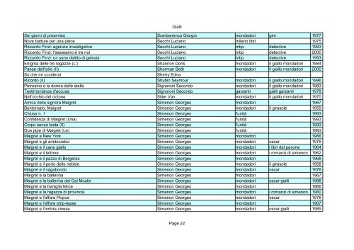 Gialli - Imprevisti e Probabilita