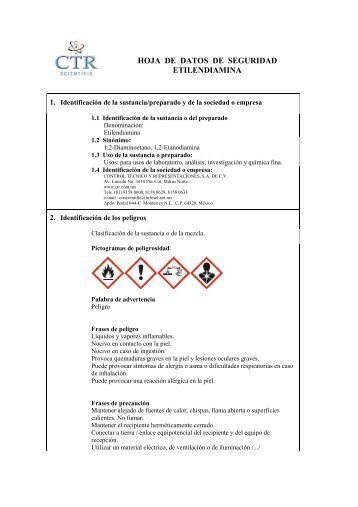 Etilendiamina MSDS - CTR Scientific