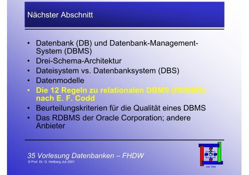 Folien zum Thema Datenbanken