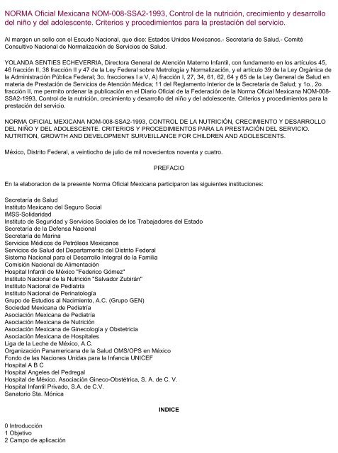 nom alimentacion del nino sano