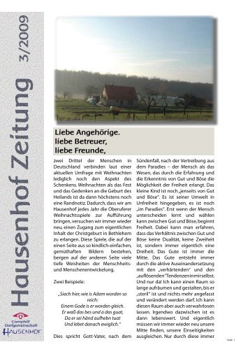 Hausenhof Zeitung 3/2 009 - Dorfgemeinschaft Hausenhof