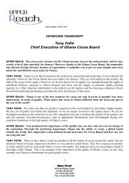 Tony Fofie Chief Executive of Ghana Cocoa Board - Upper Reach