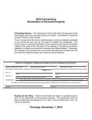 2012 Connecticut Declaration of Personal Property Thursday ...