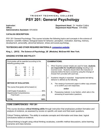 PSY 201: General Psychology