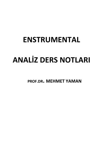 enstrumental analiz ders notlarÄ± - Kimya