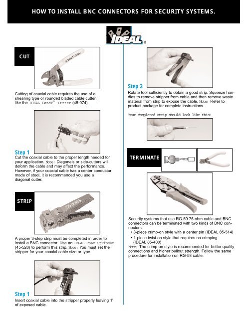 how to install bnc connectors for security systems. - Ideal Industries ...