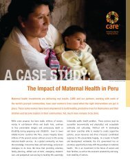 A CASE STUDY: The Impact of Maternal Health in Peru - Care