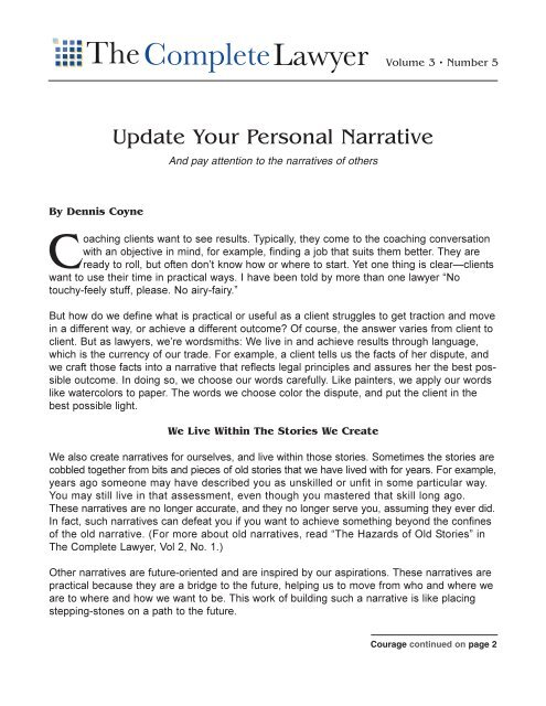 Personal Narrative.pdf - Dennis Coyne Coaching and Consulting