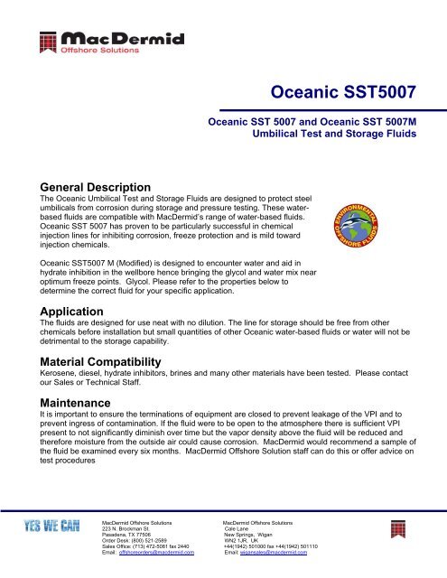 Oceanic SST5007 - ER Trading AS