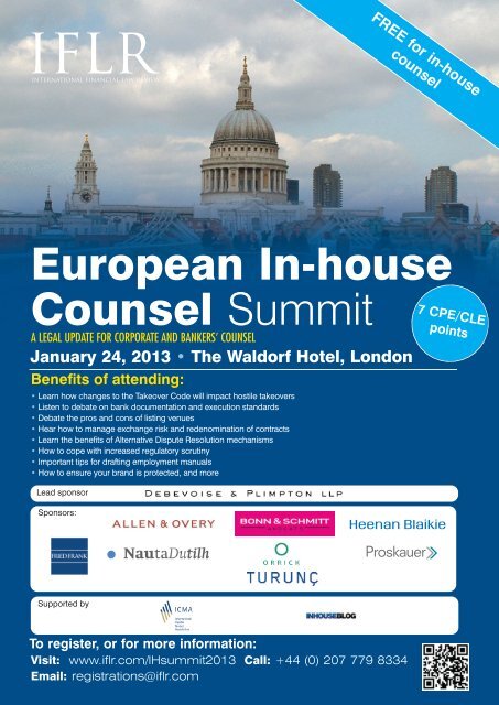European In-house Counsel Summit - IFLR.com