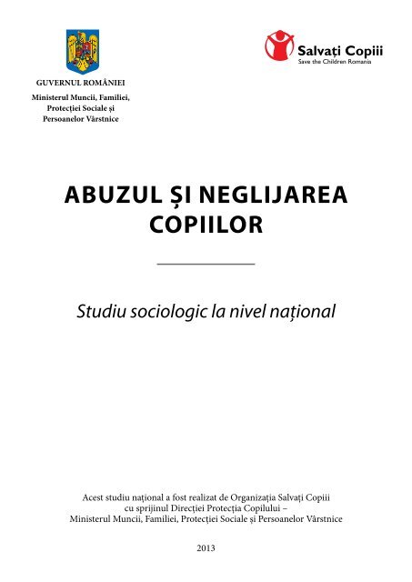 Studiul Abuzul şi neglijarea copiilor - Salvati Copiii