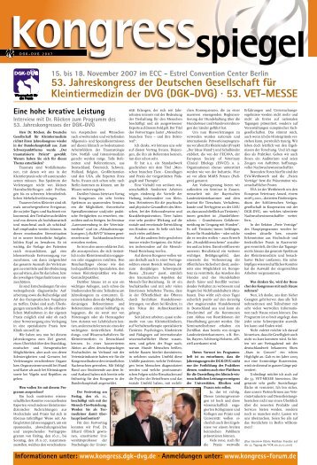 53. Jahreskongress der Deutschen Gesellschaft für Kleintiermedizin ...