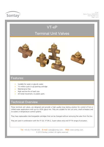 VT-xP Terminal Unit Valves - Sontay