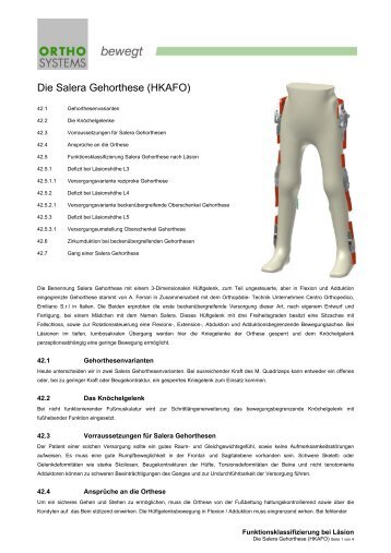 Beckenübergreifende Gehorthesen - Ortho-Systems