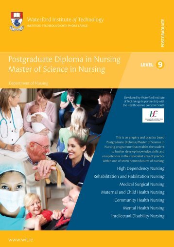 Postgraduate Diploma in Nursing Master of Science in Nursing