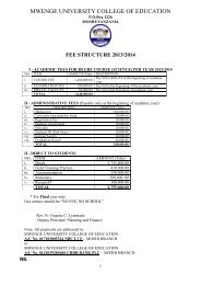 Fee Structure 2013/14 - Degree Science - MWUCE