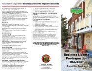 Foothills Fire Department Business License Pre-inspection Checklist