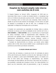 Hospital de SumarÃ© amplia rede interna com - D-Link