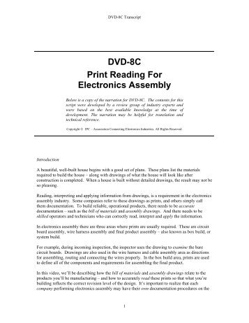 DVD-8C Print Reading For Electronics Assembly - IPC Training ...