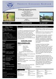 GAWLER RIVER SCHOOL NEWSLETTER Diary ... - Trinity College