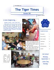 The Tiger Times - Gunter ISD