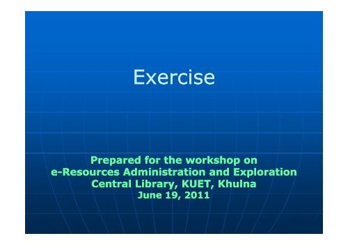 Exercise Library(pdf) - KUET