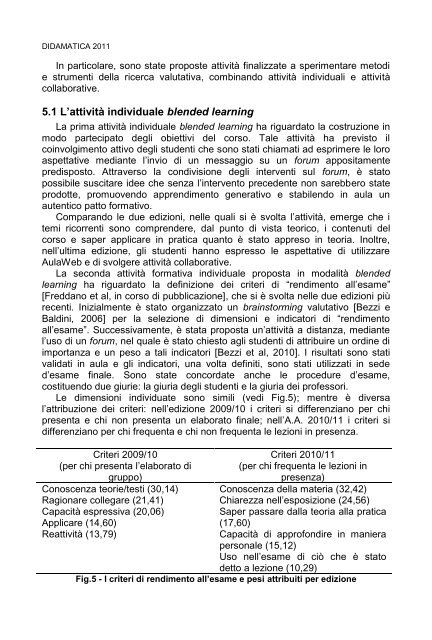 La Didattica Blended Learning in UniversitÃ  - DIDAMATICA 2011 ...