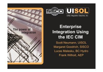 Enterprise Integration Using the IEC CIM - CIMug - UCAIug