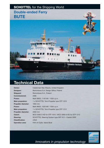 Double-ended Ferry BUTE Technical Data - Schottel GmbH